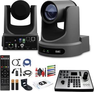 PTZOptics Move SE PTZ Camera with 30x Optical Zoom (PT30X-SE-GY-G3) + PT-JOY-G4 Controller + Wall Mount