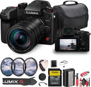 Panasonic Lumix GH7 Mirrorless Micro Four Thirds Camera with 12-60mm f/2.8-4 Lens Bundle