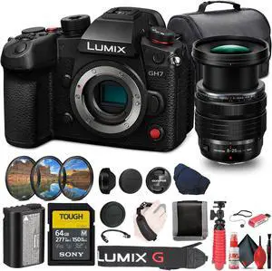 Panasonic Lumix GH7 Mirrorless Camera + Olympus 8-25mm f/4 PRO Lens Bundle