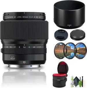 FUJIFILM GF 80mm f/1.7 R WR Lens (FUJIFILM G) Bundle