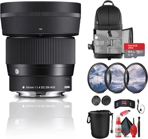Sigma 56mm f/1.4 DC DN Contemporary Lens for Canon EF-M Bundle Sigma 56mm f/1.4 DC DN Contemporary Lens for Canon EF-M Bundle