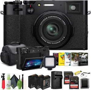 FUJIFILM X100VI Digital Camera (Black) (16821913) + 2 x 64GB Card + Pro Bundle