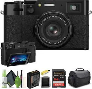 FUJIFILM X100VI Digital Camera (Black) (16821913) + 64GB Card + Starter Bundle
