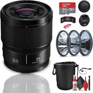 Panasonic Lumix S 35mm f/1.8 Lens Bundle with Accessories