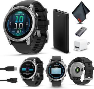 fenix E  47 mm, AMOLED, Stainless Steel with Black Silicone Band