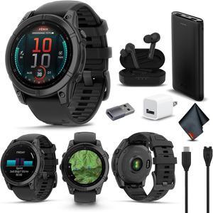 fenix E  47 mm, AMOLED, Slate Gray Steel with Black Silicone Band Bundle