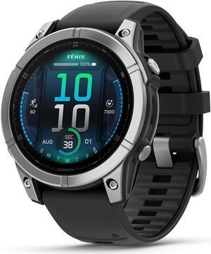 Garmin fnix® E - 47 mm, AMOLED, Premium Multisport GPS Smartwatch, Long-Lasting Battery Life, Stainless Steel with Black Band