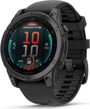 Garmin fnix® E - 47 mm, AMOLED, Premium Multisport GPS Smartwatch, Long-Lasting Battery Life, Slate Gray Steel with Black Band