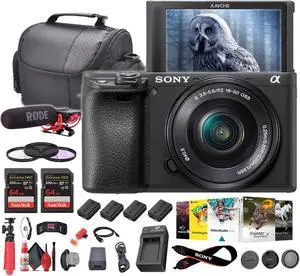 Sony a6400 Mirrorless Camera with 16-50mm Lens with Real-Time Eye Auto Focus - Bundle