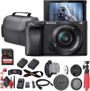 Sony a6400 Mirrorless Camera with 16-50mm Lens with Real-Time Eye Auto Focus - Bundle