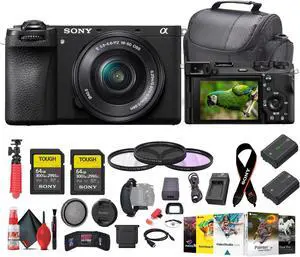 Sony a6700 Mirrorless Vlogger Camera With 16-50mm Lens + 2 x 64GB Cards + More - Bundle