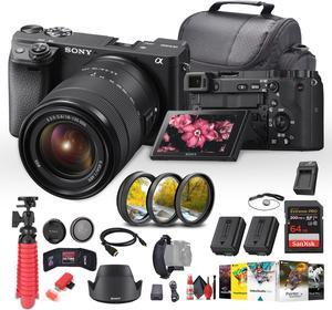 Sony a6400 Mirrorless Camera with 18-135mm Lens with Real-Time Eye Auto Focus - Bundle
