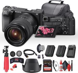 Sony a6400 Mirrorless Camera with 18-135mm Lens with Real-Time Eye Auto Focus - Bundle