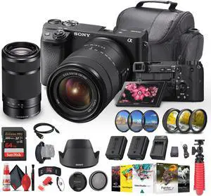 Sony a6400 Mirrorless Camera with 18-135mm Lens with Real-Time Eye Auto Focus - Bundle