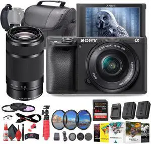 Sony a6400 Mirrorless Camera with 16-50mm Lens with Real-Time Eye Auto Focus - Bundle