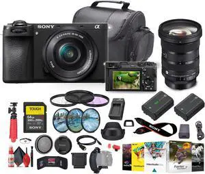 Sony a6700 Mirrorless Vlogger Camera With 16-50mm Lens + Sigma 24-70mm + More - Bundle