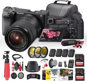 Sony a6400 Mirrorless Camera with 18-135mm Lens with Real-Time Eye Auto Focus - Bundle