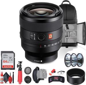 Sony FE 50mm f/1.4 GM Lens (Sony E) (SEL50F14GM) + 64GB Card + Filter Kit + More - Bundle