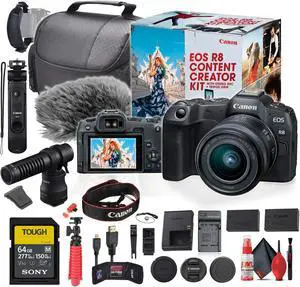 Canon EOS R8 Camera Content Creator Kit with RF 24-50mm f/4.5-6.3 IS STM Lens - Bundle