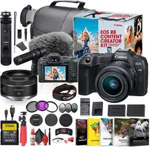 Canon EOS R8 Camera Content Creator Kit with RF 24-50mm f/4.5-6.3 IS STM Lens - Bundle