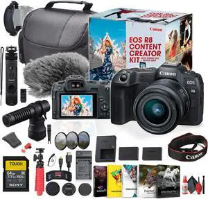 Canon EOS R8 Camera Content Creator Kit with RF 24-50mm f/4.5-6.3 IS STM Lens - Bundle