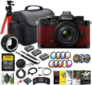 Nikon Zf 24.5MP Mirrorless Camera New NIKKOR Z 40mm (Red) + FTZ II Mount Adapter