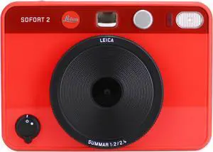 Leica Sofort 2 Digital and Instant Photo Camera with LCD Display, Two Shutter Releases, 10 Lens Effects, and Leica FOTOS App Support (Red)