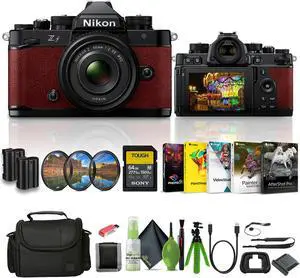 Nikon Zf 24.5MP Sensor 4K Video Recording Mirrorless Camera (Red) With Nikon Lens Bundle