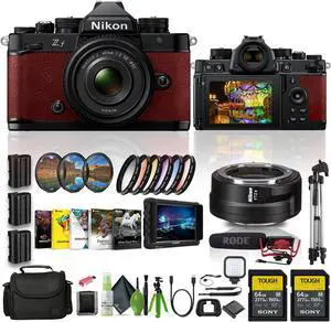 Nikon Zf 24.5MP Sensor 4K Video Recording Mirrorless Camera (Red) With Nikon Lens Bundle