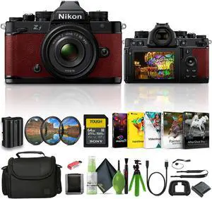 Nikon Zf 24.5MP Sensor 4K Video Recording Mirrorless Camera (Red) With Nikon Lens Bundle