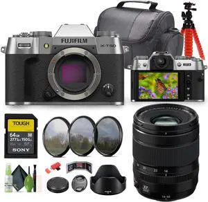 FUJIFILM XF 16-50mm f/2.8-4.8 R LM WR Lens + FUJIFILM X-T50 Body - Silver-Bundle