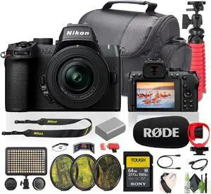 Nikon Z50II Mirrorless Camera 16-50mm Lens+Rode Microphone+Vlogging Accessories