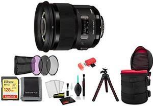 Sigma 50mm f/1.4 DG HSM Art Lens for Nikon F with Tripod and More (International Model)