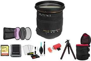 Sigma 17-50mm f/2.8 EX DC OS HSM Lens for Nikon F with 128GB Memory Card and Filter Kit (International Model)
