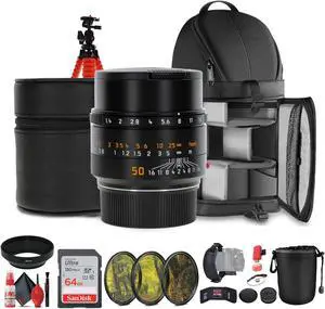 Leica Summilux-M 50mm f/1.4 ASPH. Lens + Sling Backpack + 64GB Memory Card + More