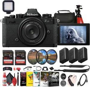 Nikon Z fc DX-Format Mirrorless Camera with NIKKOR Retro Style Z 28mm f/2.8 (SE) Lens + More