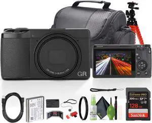 Ricoh GR III HDF Compact Portable Digital Camera + 64GB Memory Card + Camera Bag + More Ricoh GR III HDF Compact Portable Digital Camera + 64GB Memory Card + Camera Bag + More