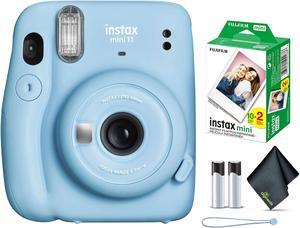 FUJIFILM INSTAX MINI 11 Instant Film Camera (Blue) Bundle with Fuji INSTAX MINI Instant Film- 20 Photo Sheets with Accessory Kit