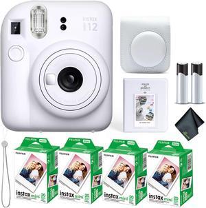 FUJIFILM INSTAX MINI 12 Instant Film Camera with Instant Film - Clay White