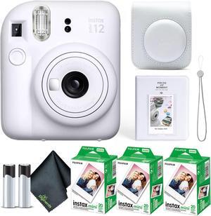 FUJIFILM INSTAX MINI 12 Instant Film Camera with Instant Film - Clay White