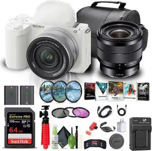 Sony Alpha ZV-E10 II Camera W/ 16-50mm Lens + Sony E 10-18mm Lens + 64GB + More