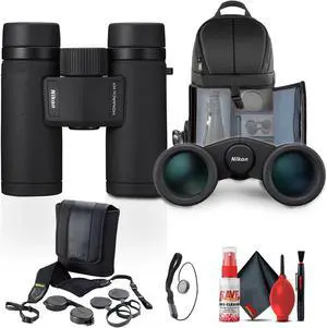 Nikon 10x30 Monarch M7 Roof Prism Waterproof, Fogproof, Lightweight Binoculars + More