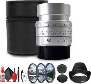Leica APO-Summicron-M 50mm f/2 ASPH. Lens (Silver Anodized) + Lens Filter Kit + More