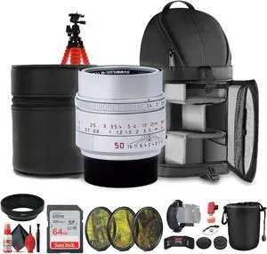 Leica Summilux-M 50mm f/1.4 ASPH. Lens + Sling Backpack + 64GB Memory Card + More