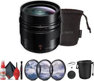 Panasonic Leica DG Summilux 12mm f/1.4 Lens Bundle with Accessories