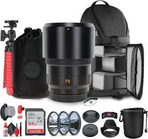 Leica APO-Summicron-SL 75mm f/2 ASPH. Lens + Sling Backpack