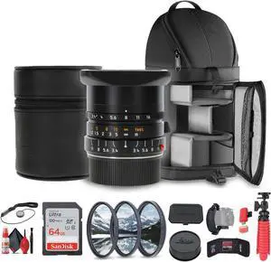 Leica Super-Elmar-M 21mm f/3.4 ASPH. Lens + Sling Backpack + 64GB Memory Card + More