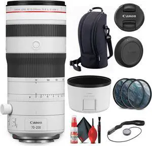Canon RF 70-200mm f/2.8 L IS USM Z Lens (6594C002) (White) + Filter Kit + Cap Keeper + More