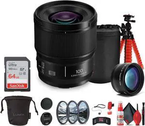Panasonic Lumix S 100mm F/2.8 Macro Lens L Mount Bundle with Accessories