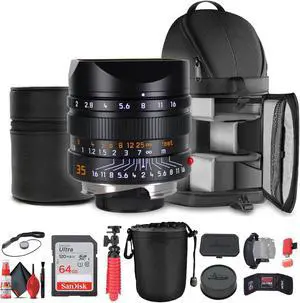 Leica APO-Summicron-M 35mm f/2 ASPH. Lens (Black) + Sling Backpack + More